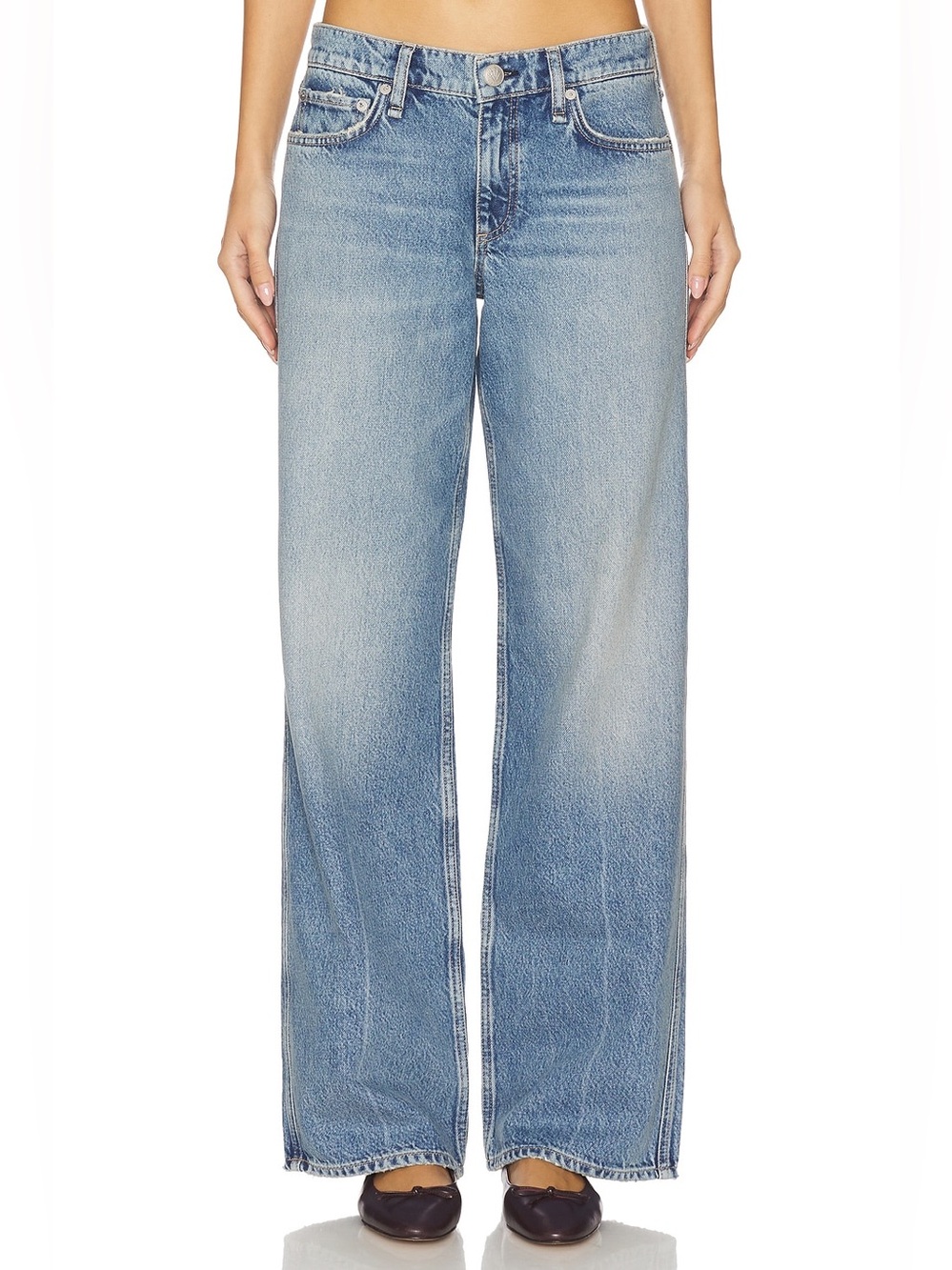 rag & bone Saige Low-rise Relaxed Straight Leg Jeans Rosland Wash - Sz 28